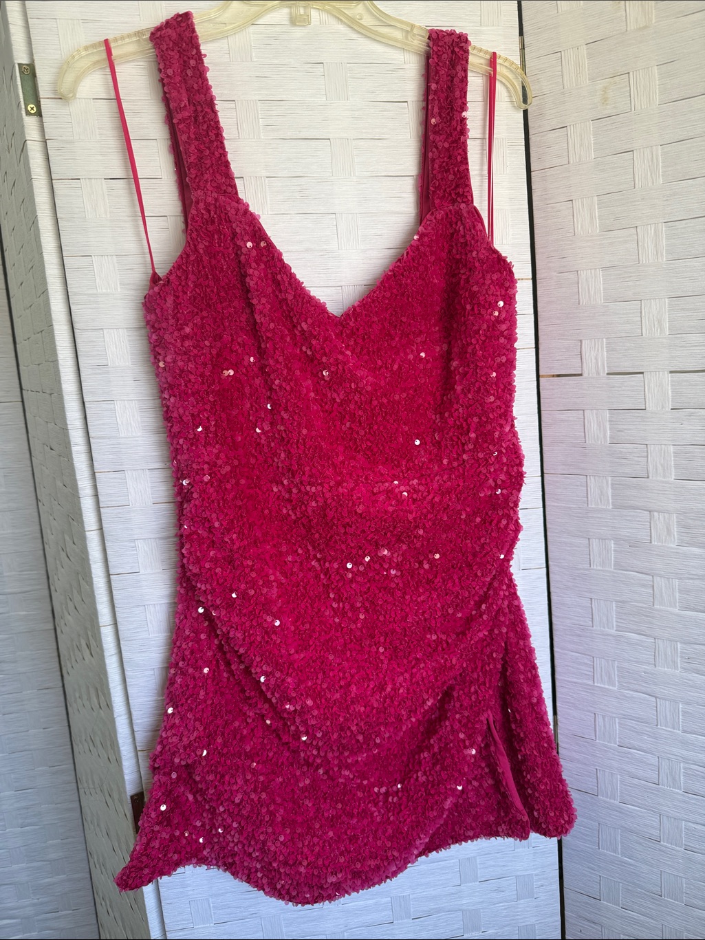 Hot Pink Sequin Cami Mini Dress
